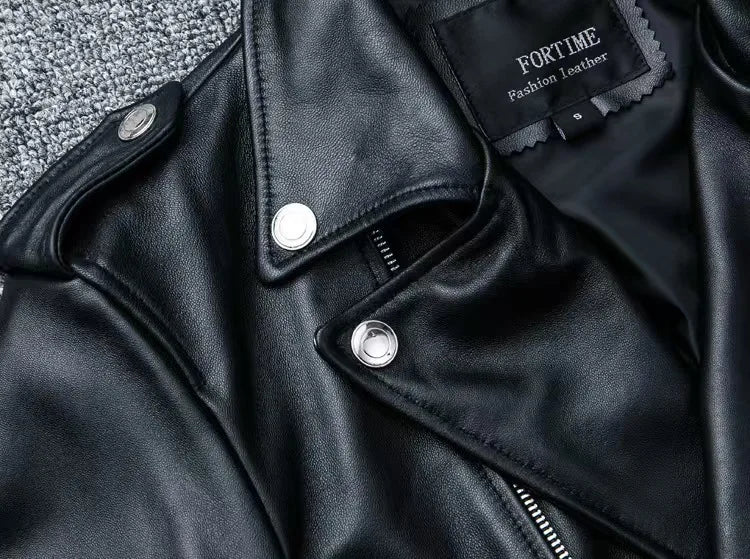 2026 Men's Lapel Oblique Zipper PU Locomotive Leather Jacket, Autumn, New Casual Versatile Slim Fit, Leather Jacket