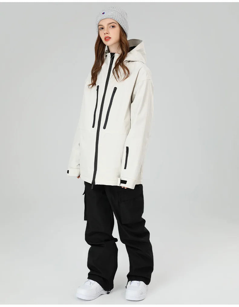 SEARIPE Winter Men Women Hooded Ski Jacket Waterproof Breathable Warm Snowboarding Coats Male And Female Outdoor Skiing Tops