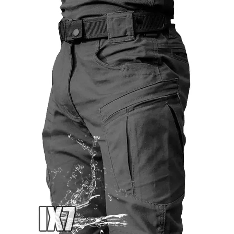 Mens Waterproof Cargo Pants Elastic Multiple Pocket SWAT Combat Trousers Outdoor Joggers Pant Tactical Hiking Hunting Pants Men