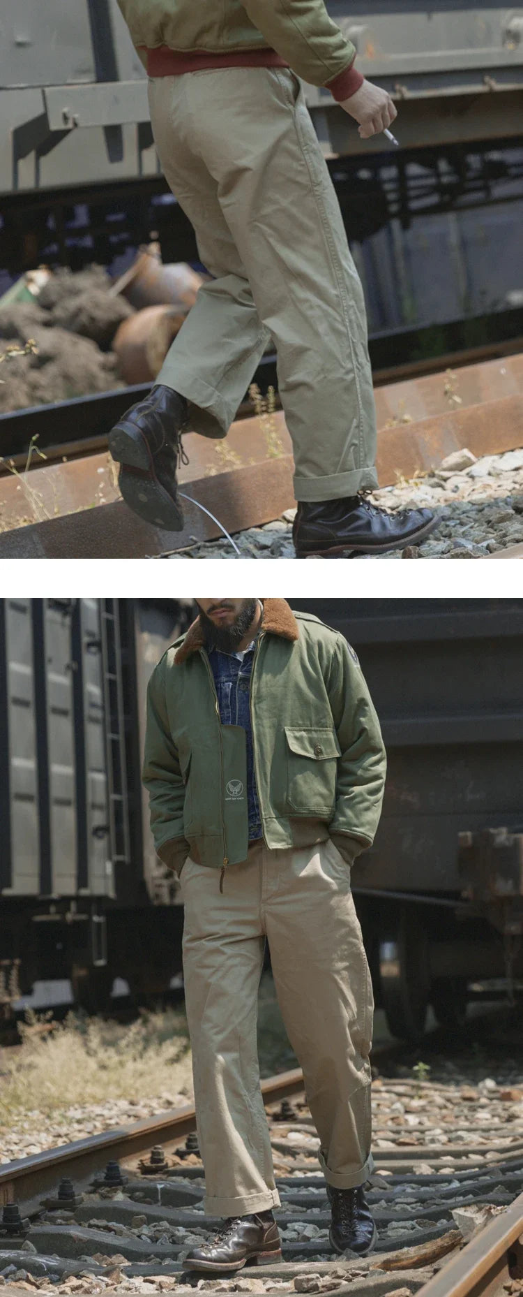 Rugged Bronson Army Chino Trousers 1942 Pattern Khakis Military Style Casual Pants