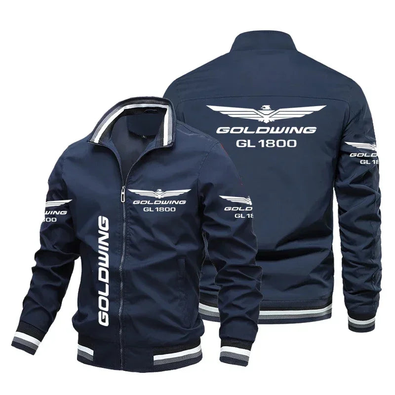 Honda Motorcycle Gold Wing GL1800 Print Jacket Biker Racing Team Custom Bomber Jacket Oversized Windbreaker Honda Men Clothing