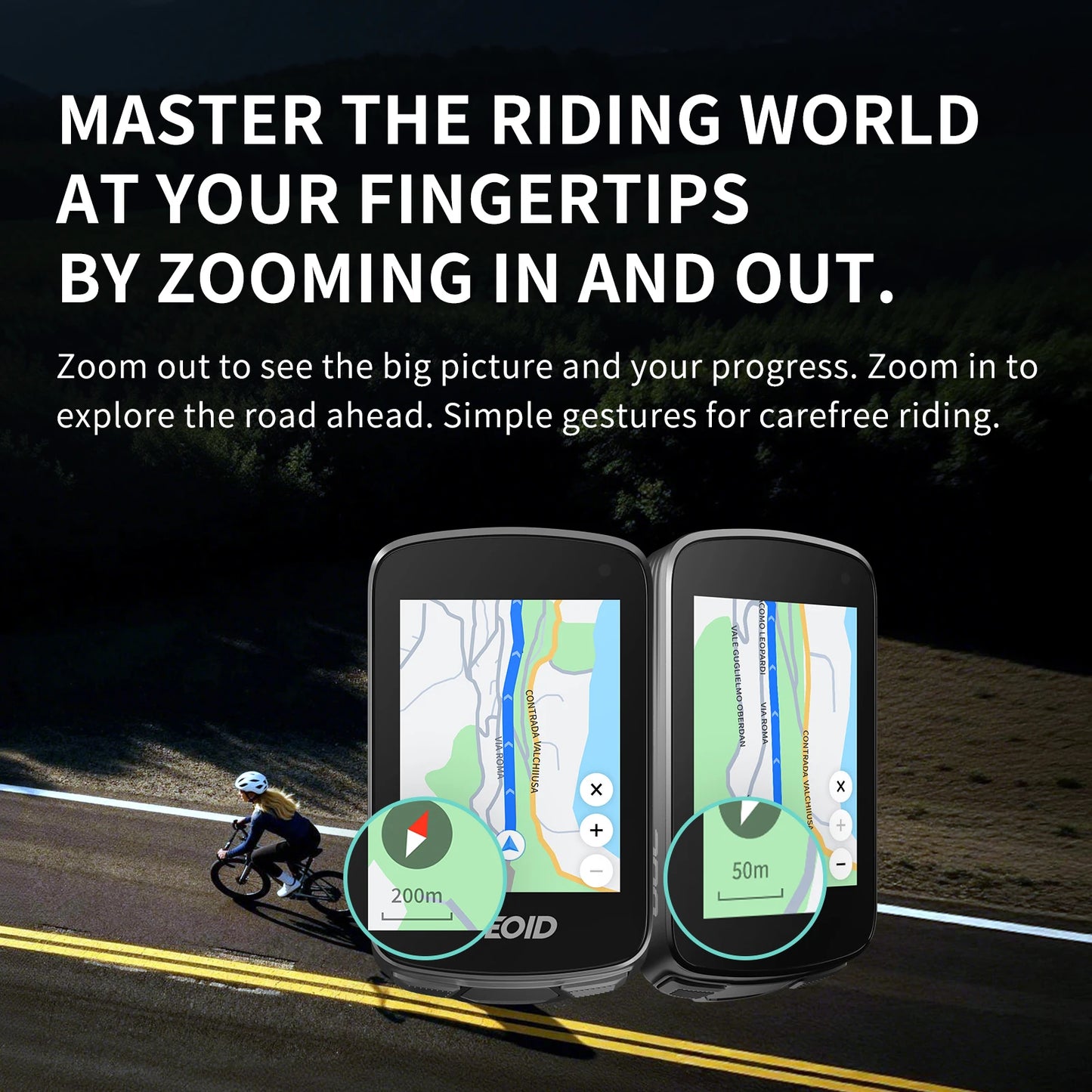 GEOID CC700 Pro Bicycle Computer GPS 2.8-Inch Touchscreen Bike Speedometer Global Map Navigation Cycling Odometer for Strava