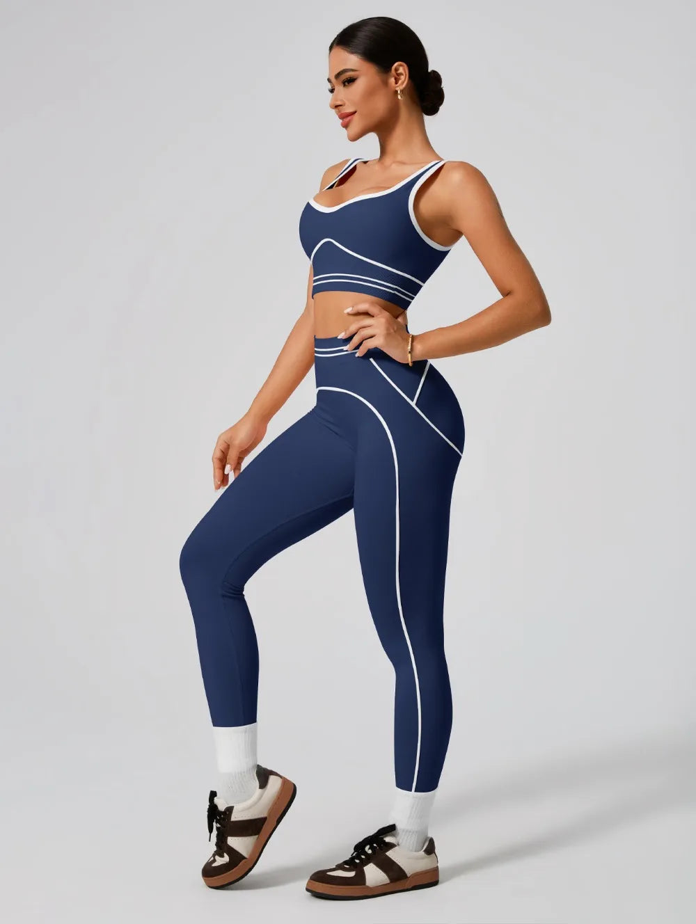Women's Seamless Yoga Set - Sports Bra & High Waist Leggings Activewear for Gym Workout Fitness Exercise Stretch Athletic Outfit