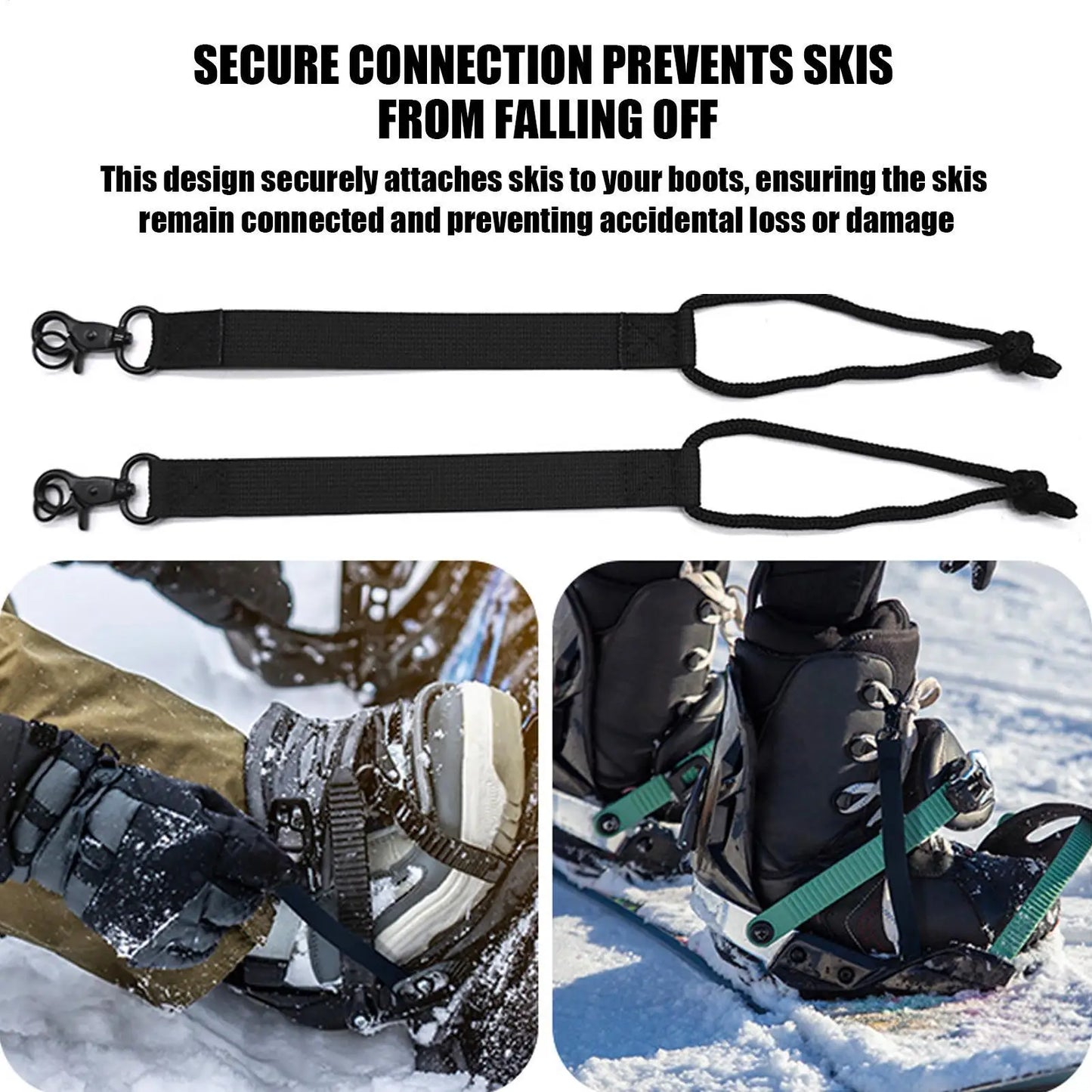 Snowboard Safety Strap 2-Pieces Ski Protection Replacement Rope Snowboarding Security Supplies for Men Women Adults Hobbyists