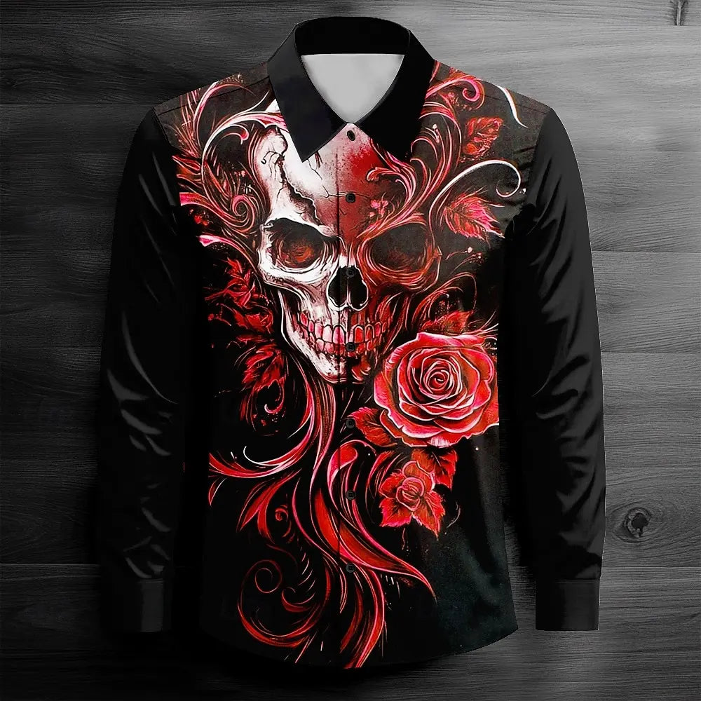 Men's casual outdoor street long sleeved 3D shirt, soft and comfortable, new three-dimensional fashion
