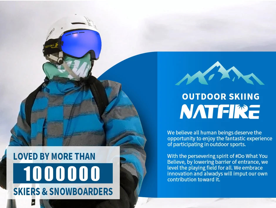 Outdoor Sports Ski Goggles UV400 Protection Ski Mask Male Female Anti-Fog Big Face Snow Glasses Snowboard Skiing Eyewear