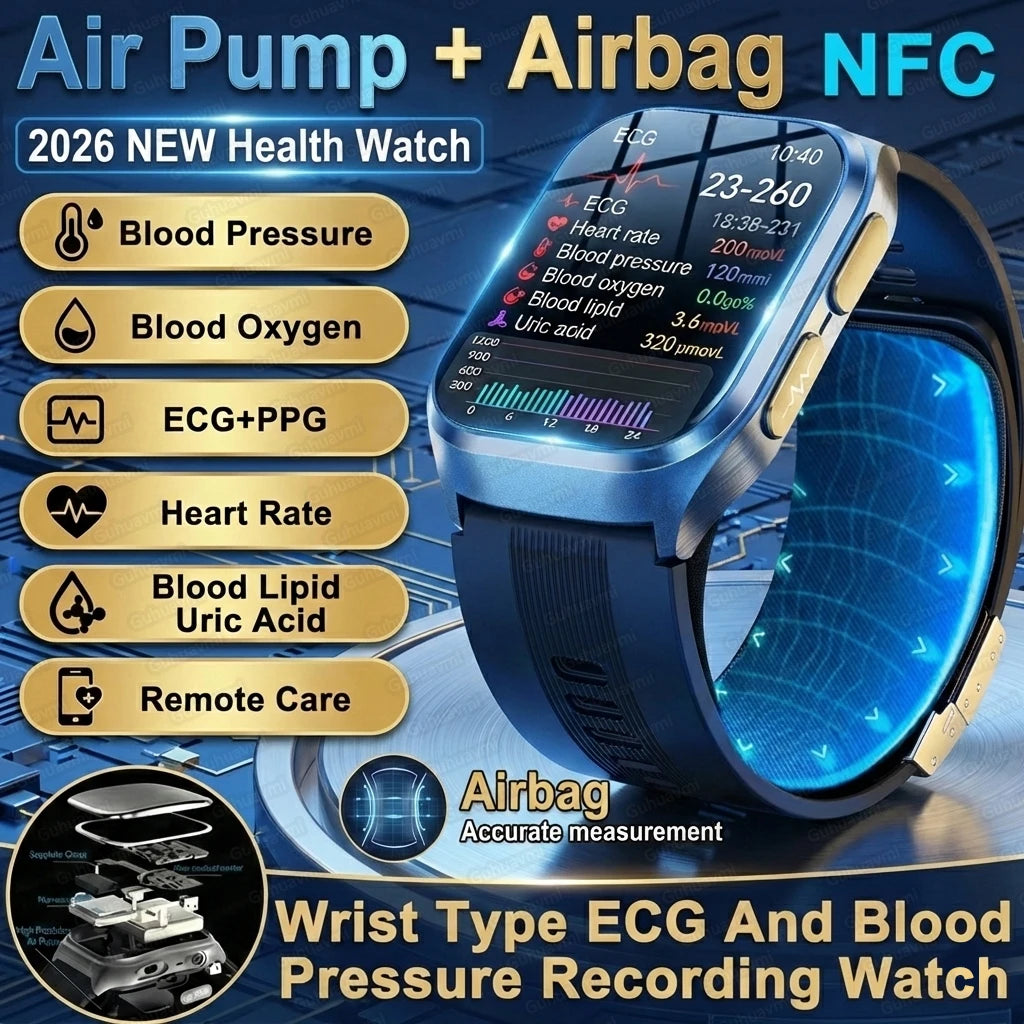 2026New Air Pump Airbag True Blood Pressure Smartwatch MultiDimensional Health Monitoring Micro Physical Examination Smart Watch