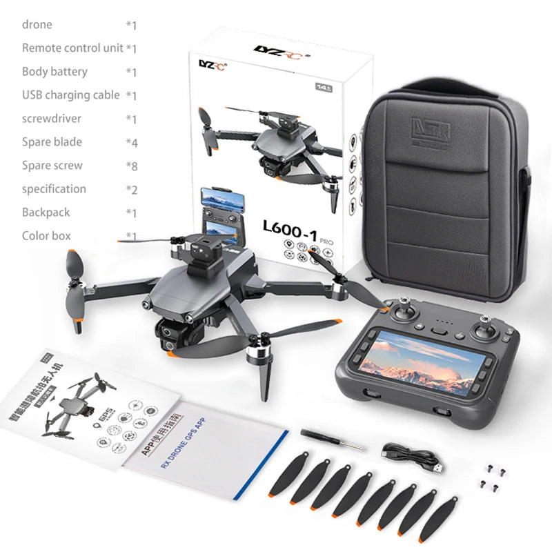 New L600-1 GPS Drone Professional 8K Camera Aerial FPV Brushless Avoiding Obstacle with Large Screen Remote Control Folding Dron