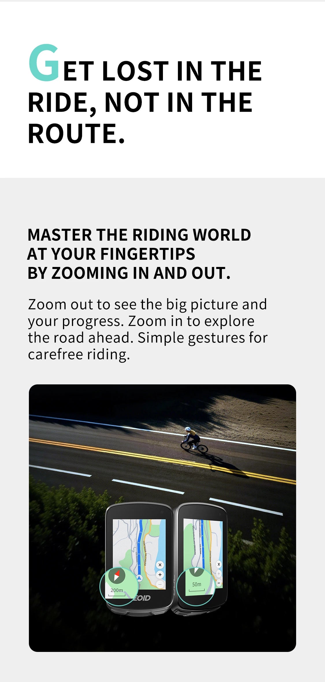 GEOID CC700 Pro Bicycle Computer GPS 2.8-Inch Touchscreen Bike Speedometer Global Map Navigation Cycling Odometer for Strava