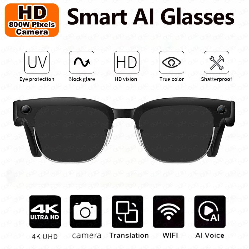 2025 New Upgrade Smart Glasses With Camera Video Recording AI Photo Recognition Bluetooth Call Translation Voice Sunglasses Man