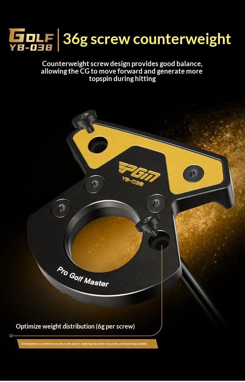 PGM Golf Club Zero Torque Putter Male Female Stable Big Head Forged Aluminum Low Center of Gravity with Ball Picking Aiming Line