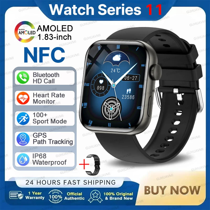 2026 New For iOS Watch Series 11 Smart Watch Ultra HD AMOLED GPS NFC Heart Rate IP68 Waterproof Sport Fitness Call Smartbracelet