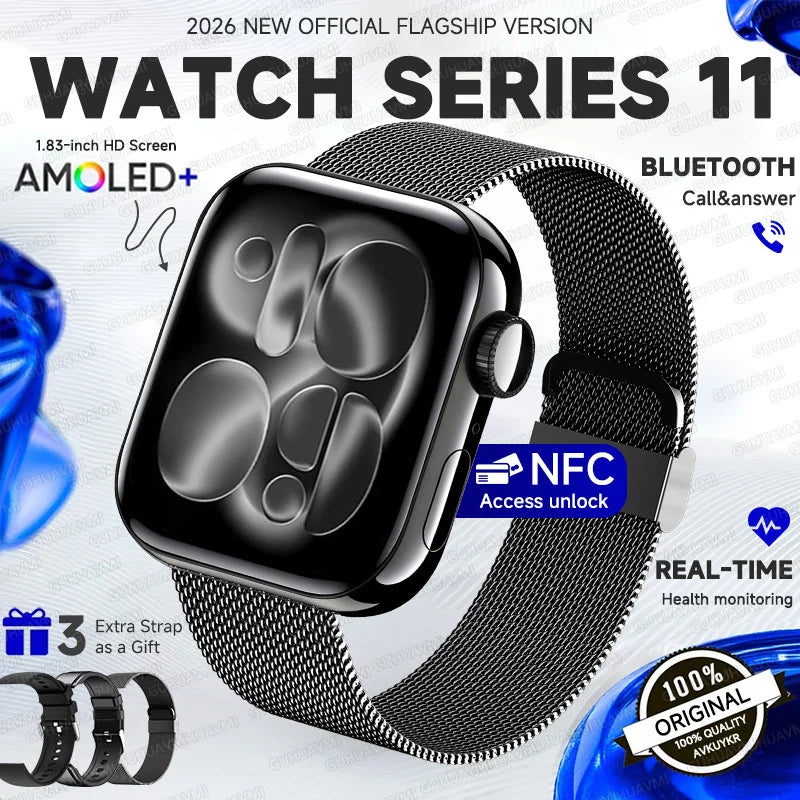 2026 New For iOS Watch Series 11 Smart Watch Ultra HD AMOLED GPS NFC Heart Rate IP68 Waterproof Sport Fitness Call Smartbracelet