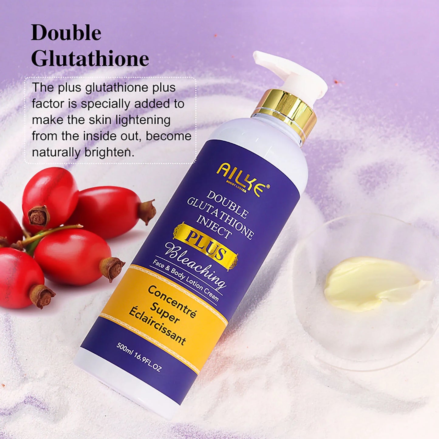 AILKE Double Glutathione Whitening Set For All Skin Types, Reduce Dark Spots, Melanin, Freckles, Chloasma, Even Skin Tone