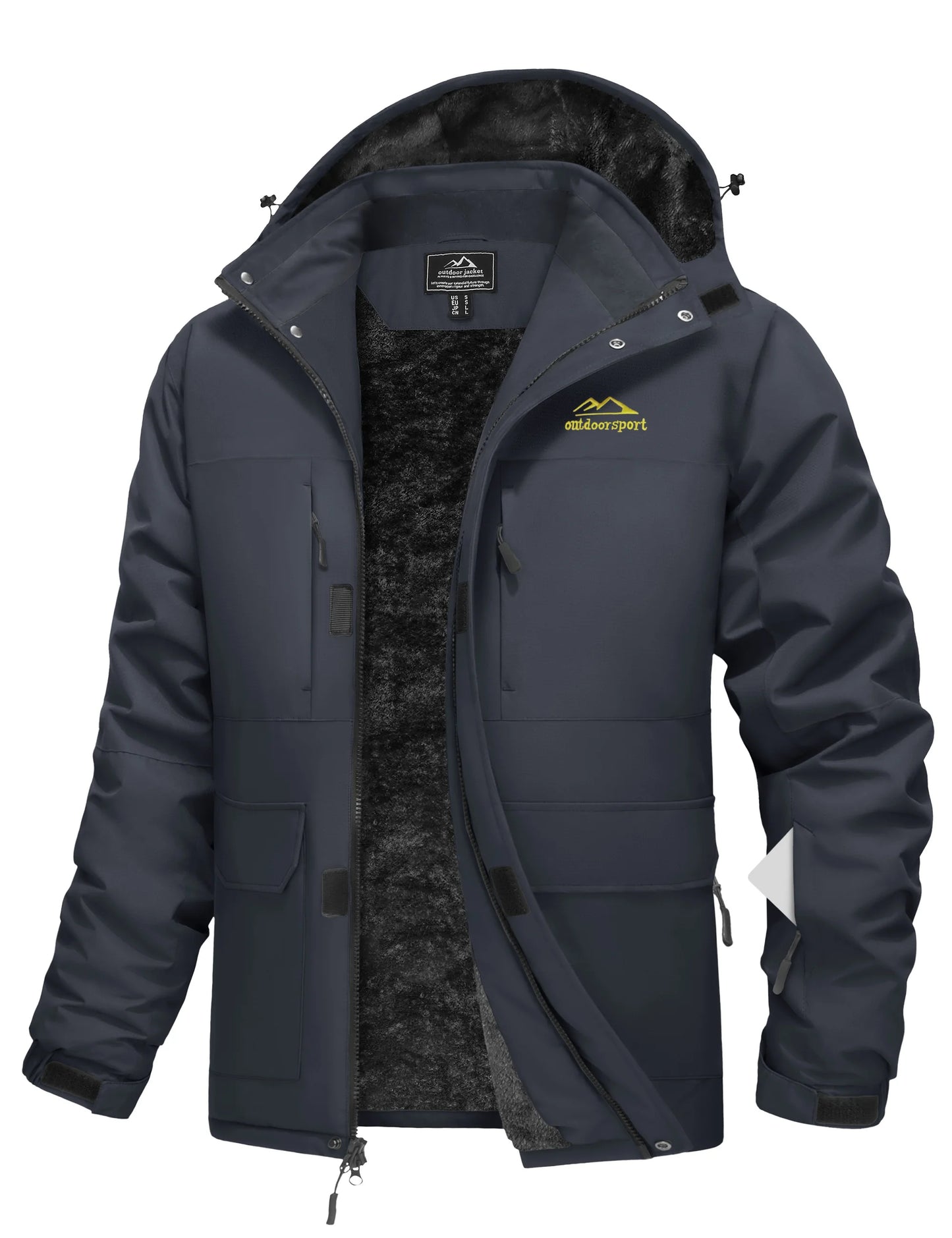 TACVASEN Winter Heavyweight Coats Mens Ski Snow Waterproof Jackets Fleece Warm Snowboard Hooded Jacket Parka Raincoats 9 Pockets