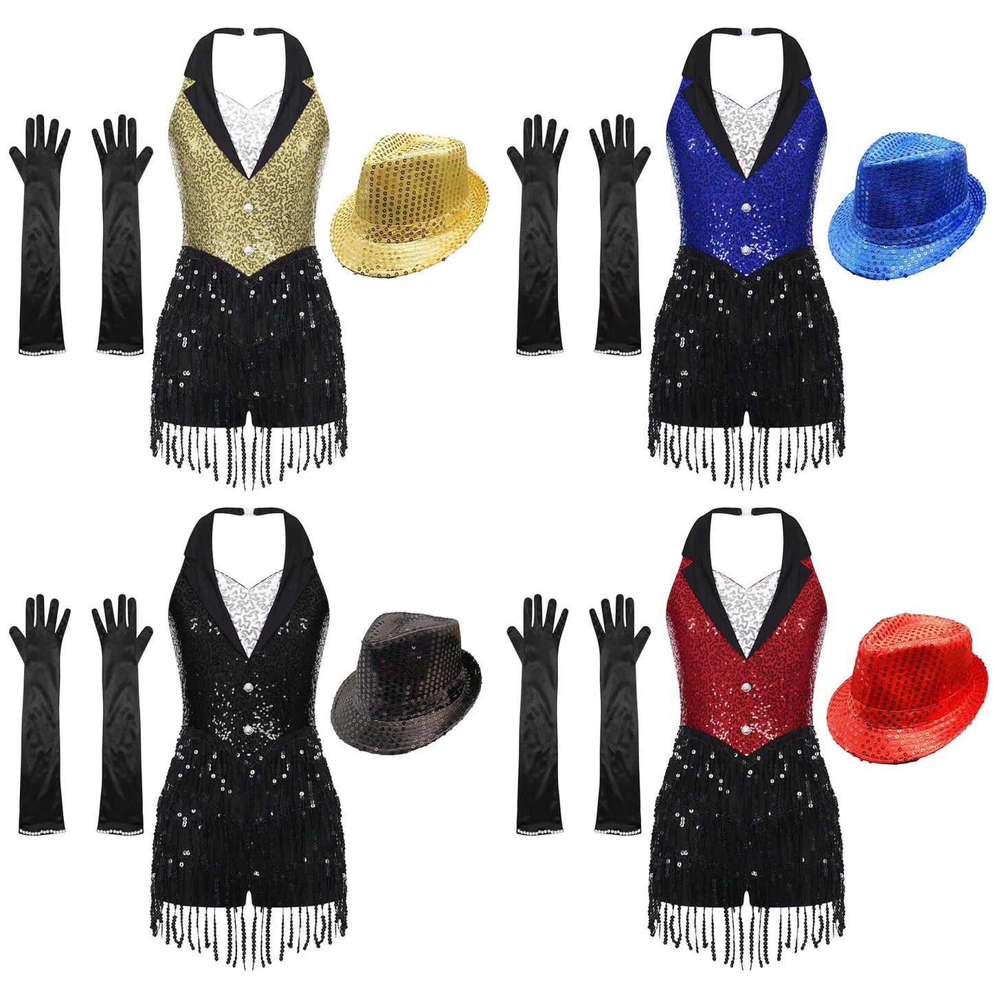 Women Modern Dance Dress Performance Costume Shiny Sequins Sleeveless Latin Jazz Tango Salsa Dance Leotard Bodysuit Dress Outfit