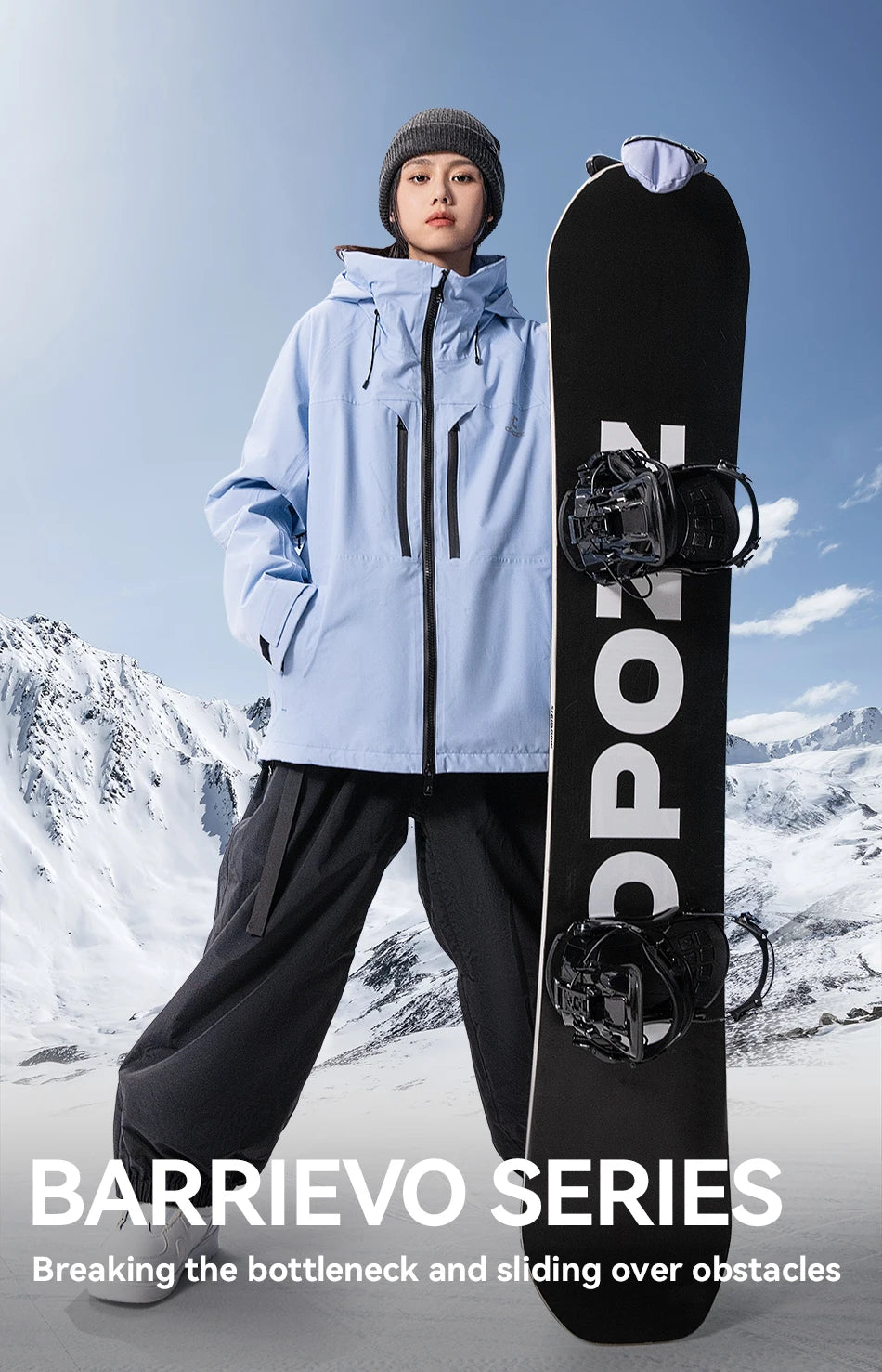 COPOZZ Thicken 3L Ski Jacket Men Women Windproof Waterproof Winter Ski Coat Ski Wear Solid Color Hooded Warm Snowboard Ski Suit