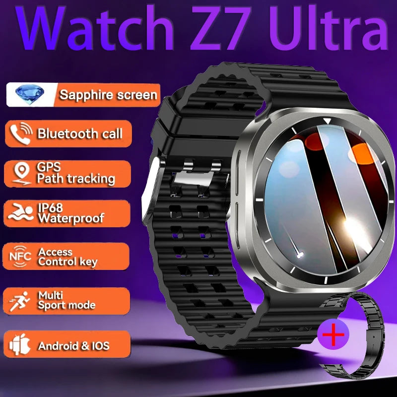 2026 New Watch 7 Ultra Smart Watch Men 3D Display Sport SmartWatch GPS NFC Compass Blood oxygen Smartwatch Women For Android IOS