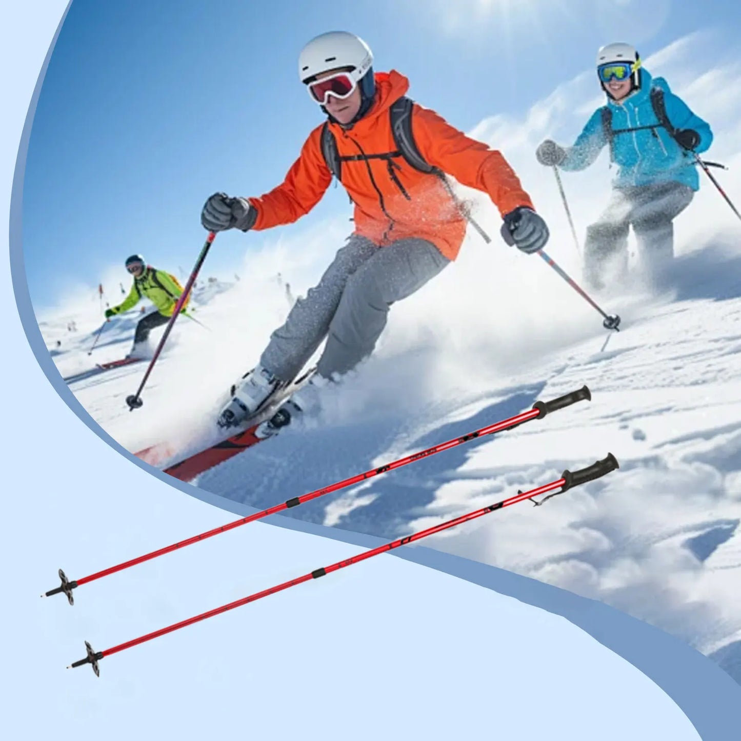 Skiing Pole Adjustable Trekking Poles for Outdoor Adventures Hiking Support Snowboarding Sturdy Walking Sticks for Mountains