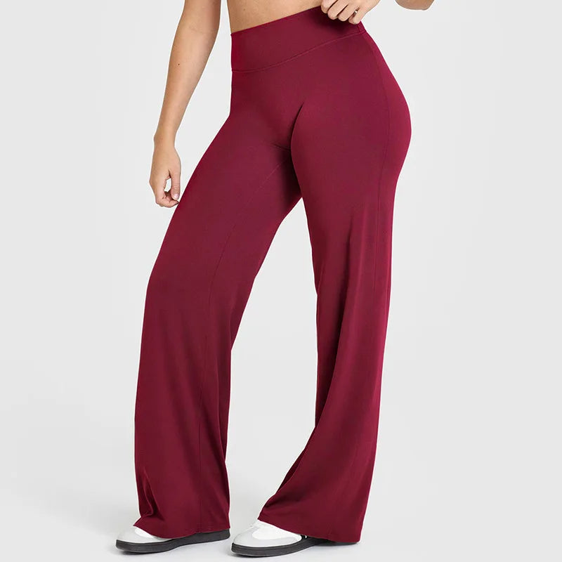 STOUREG Sport Trousers Straight-Leg Pants Ultra Soft Butter Fabric Women's Mid-Waist Yoga Pants GYM Naked Feel Pilates Running