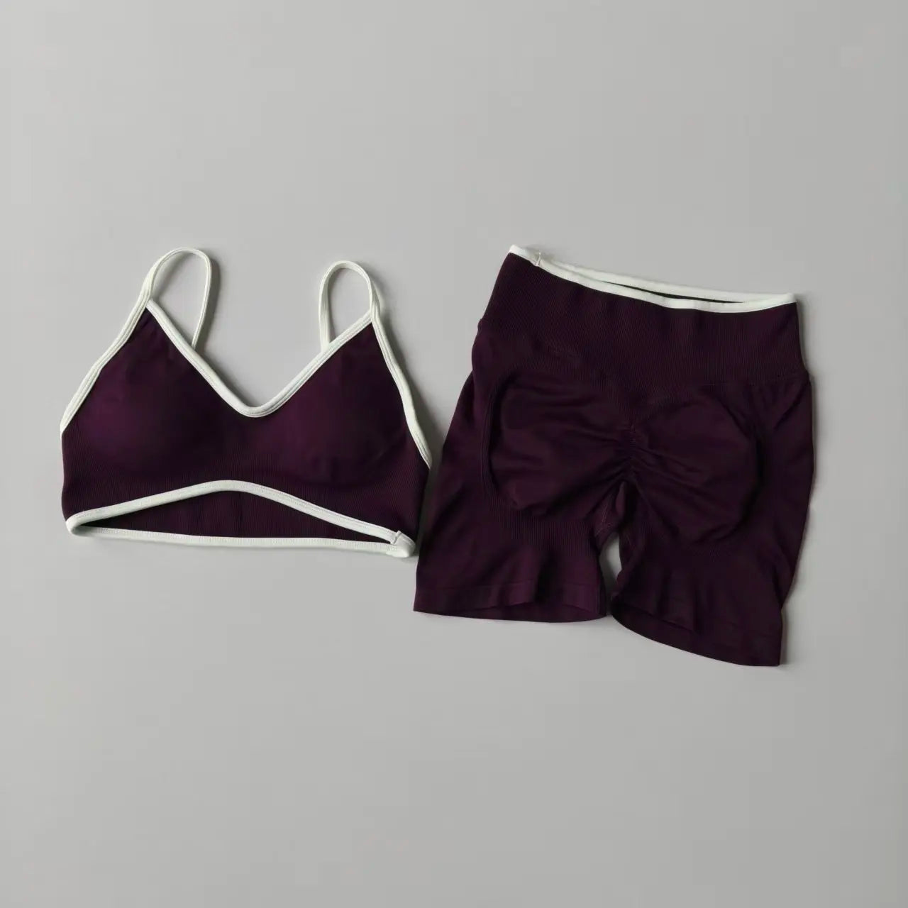 Peach Buttock Yoga Suit Women Gym Seamless Suspender Gathering Bra High Waist Hip Lifting Belly Tightening Shorts Fitness Set