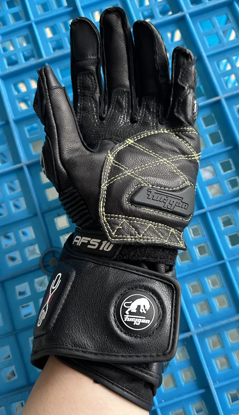 Genuine Leather Motorcycle Gloves Men's Windproof Outdoor Riding Motocross Gloves Touch screen Motociclismo Protective Equipment