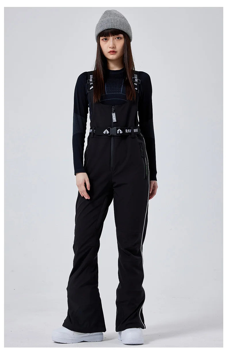 MUTUSNOW Winter Breathable Women's Ski Strap Pants Windproof Waterproof Snowboarding Trousers Outdoor Female Slim Ski Pants