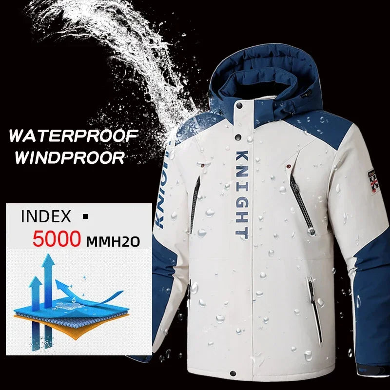 Winter Ski Suit Men Snow Parkas Super Warm Windproof Outdoor Sports Skiing Fleece Jackets and Pants Male Snowboard Wear Overalls