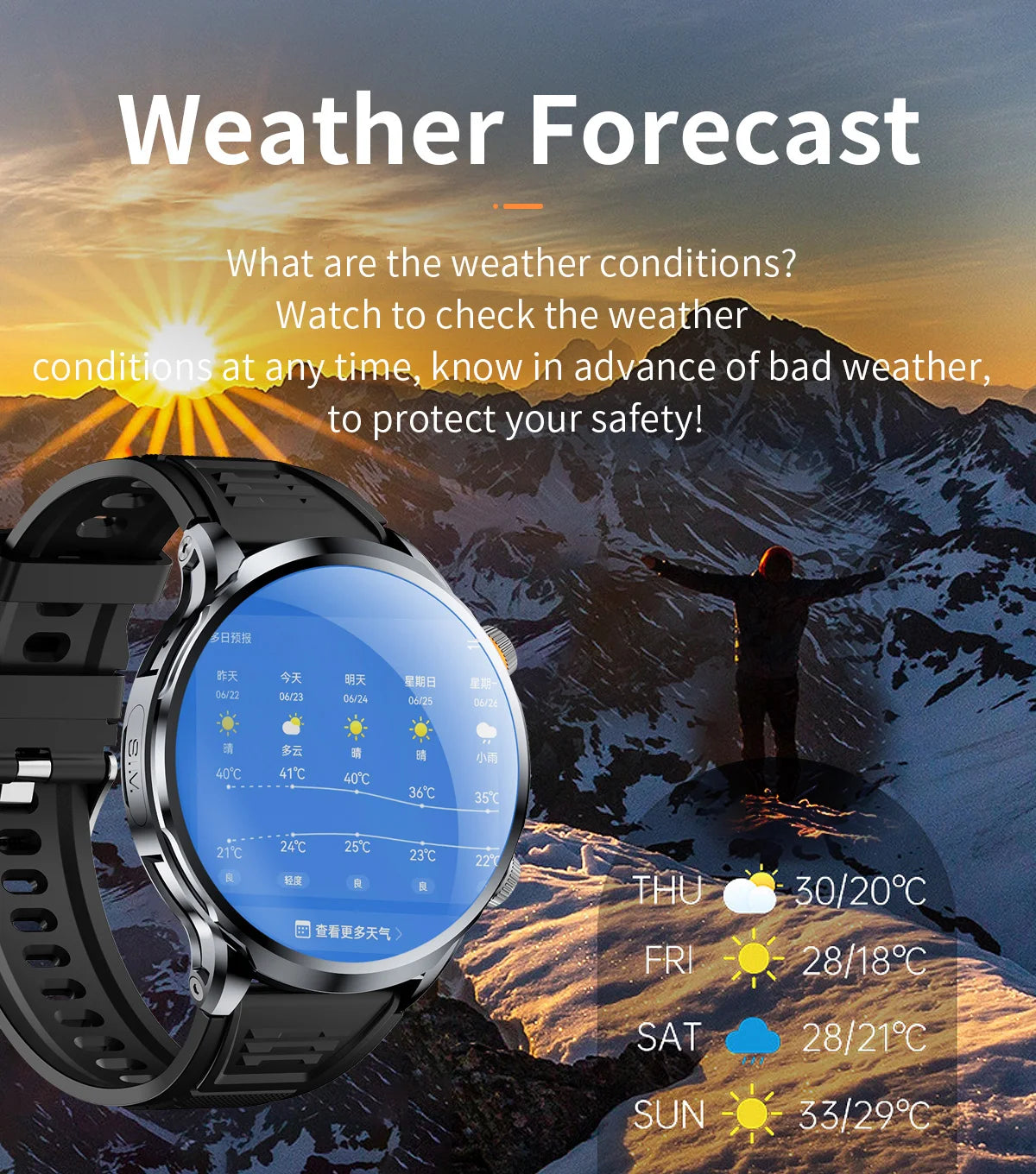 16+256GB Android H18 Smartwatch 4G LTE 1100Mah Battery Play Store Heart Rate 1.95 inch Spherical screen Smart Watch Men GPS WIFI