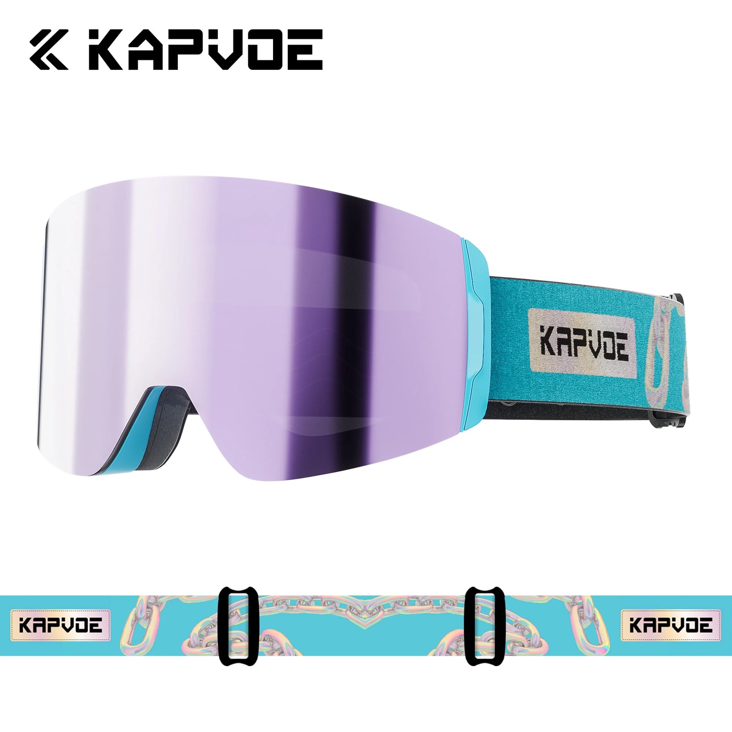 KAPVOE New Outdoor Photochromic Ski Goggles Magnetic Anti-fog Ski Glasses Winter Sports Skiing Snowboard Men Women UV400 Snow