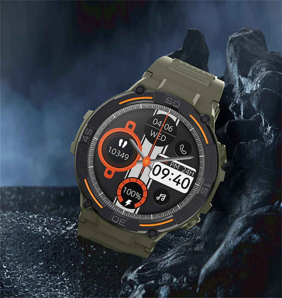2026 New Military Outdoor Smart Watch GPS 1.52" Ultra HD Display Bluetooth Call Heart Rate IP69K Waterproof AI Smartwatch Men