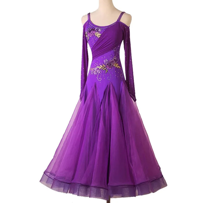 Modern Dance Competition Ballroom Dress Dancewear Womens Waltz Suit Carnival Urban Costumes Practice Wear Girls Fashion Clothing