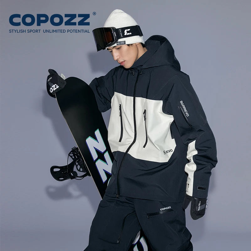 COPOZZ Skiing Coats Winter Warm Women Men Tracksuit Hooded Sports Snowboard Jacket Mountain Female Outwear Windproof Ski Clothes