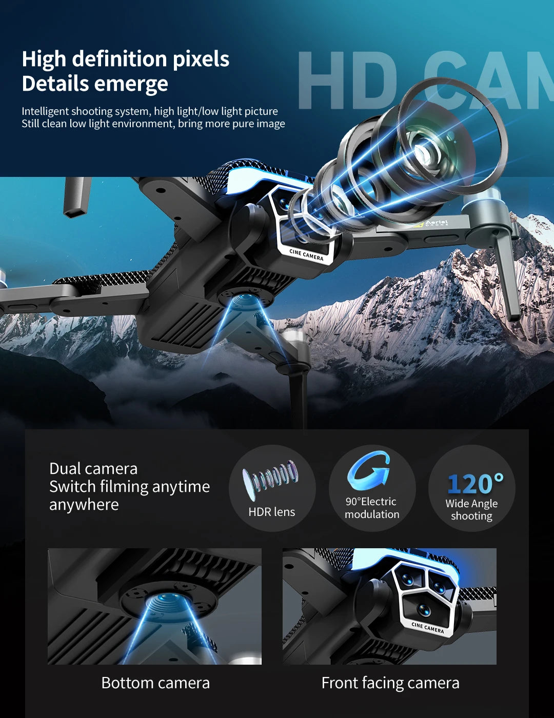 For Xiaomi Z104 GPS positioning Drone 8K HD Aerial Photography Dual Camera Brushless Quadrotor Obstacle Avoidance Aerial RC UAV