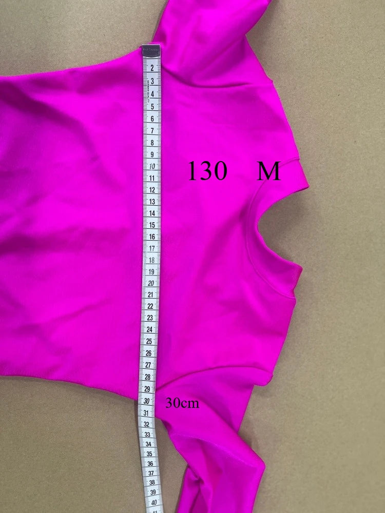 Girls Latin Dance Competition Clothing Glossy Fabric Long Sleeves Dance Dress Kids Cha Rumba Dance Practice Training Wear