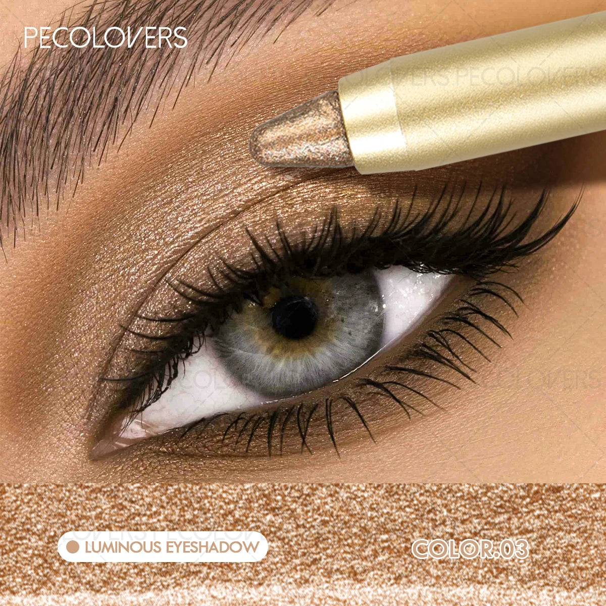 Smudge-Proof & Waterproof Eyeshadow Stick,Dual-Ended Eye with Shadow Stick,Sponge Brush,Glitter & Matte Finishes