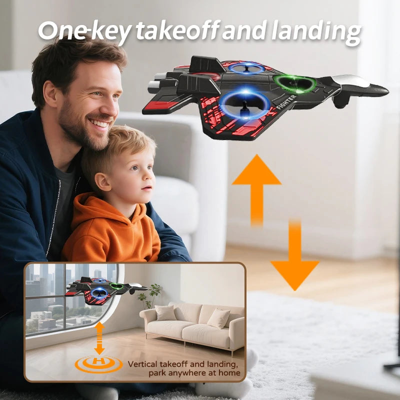 L101 RC Foam Airplane Mini Drone 2.4G Fighter Stunt Helicopter 360° Flip Remote Control Aircraft LED Colored Lights Quadcopter
