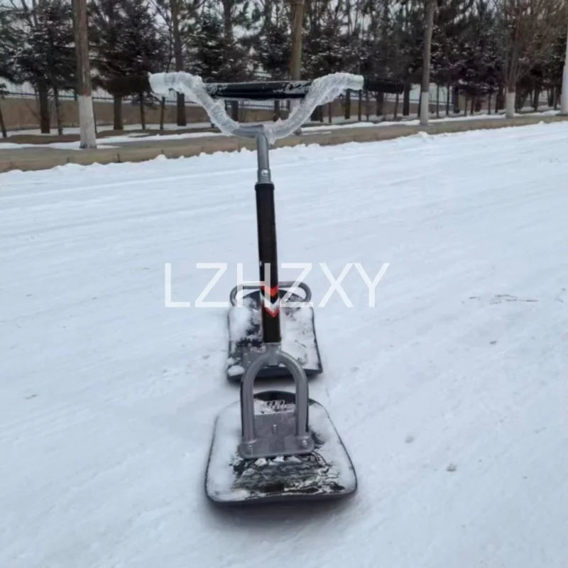 Adult Ski Carts Thickened Wear-resistant Aluminum Skis Freestyle Skis Grass Skis Snowboards Orienteering Wood Color