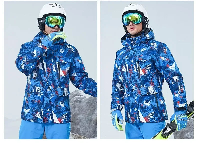 High Quality Men's Winter Waterproof Snowboard Jacket Pants Set Male Breathable Windbreak for Adults Ski Suits