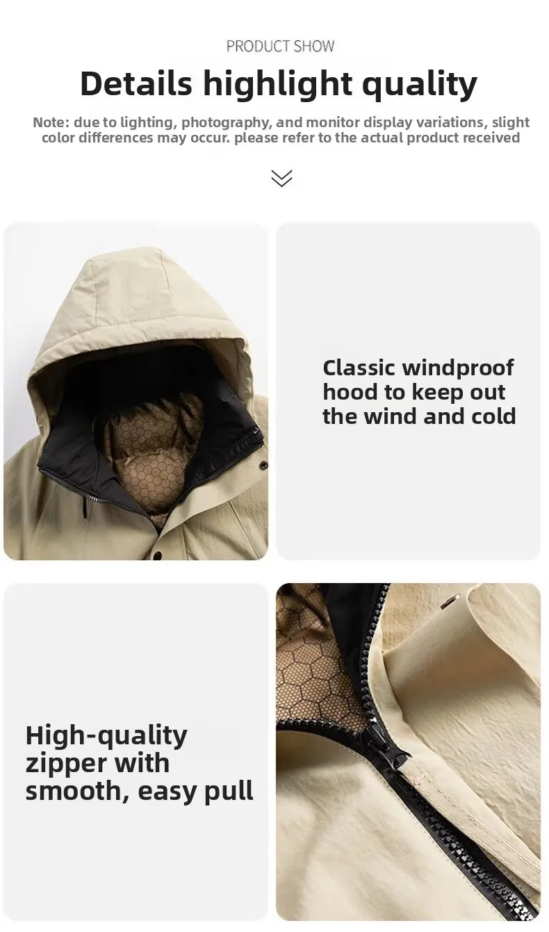 2025 New Men's Winter Coat Thickened and Warm Loose Cotton Jacket Outdoor Ski Jacket Padded Jacket