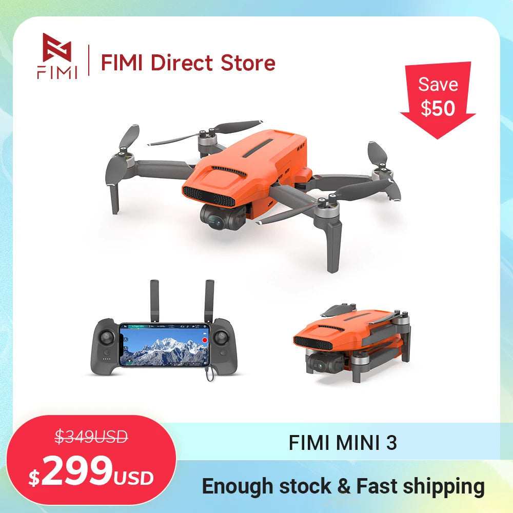 FIMI MINI 3 foldable drone 4K professional for adults with a camera 60fps 3-Axis Gimbal 245g 9km HD Trans GPS Auto Return