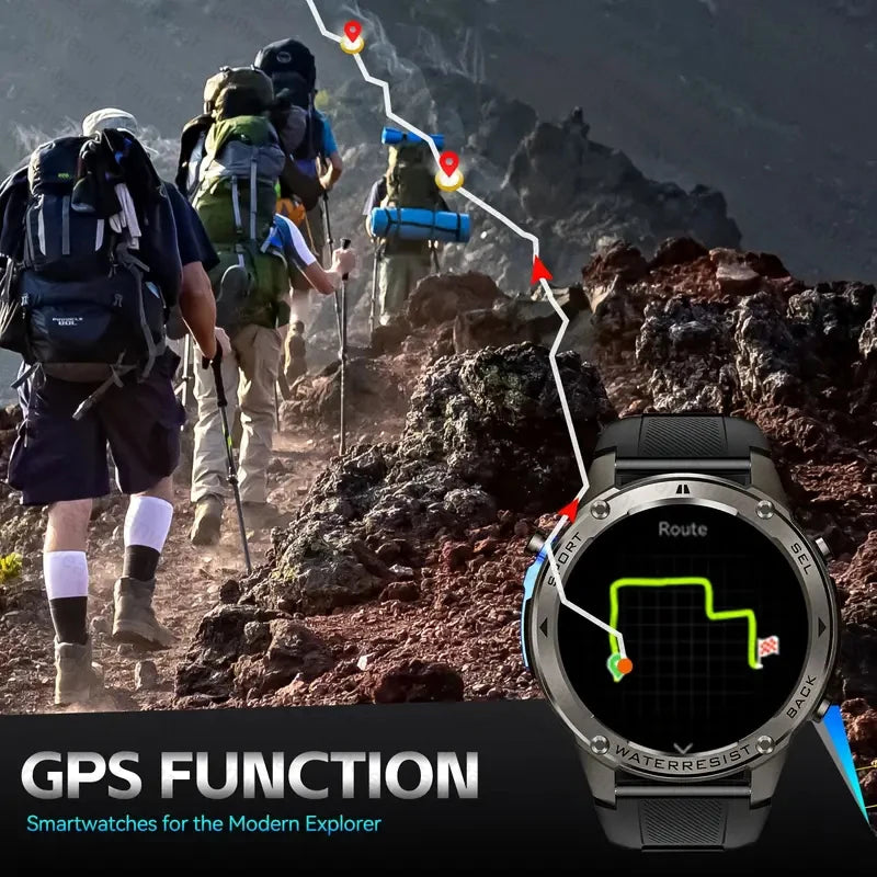 For Xiaomi Huawei Men GPS SmartWatch 2024 New Bluetooth Call 1.43inch AMOLED Compass 500mAh Battery 10ATM Waterproof Smart Watch