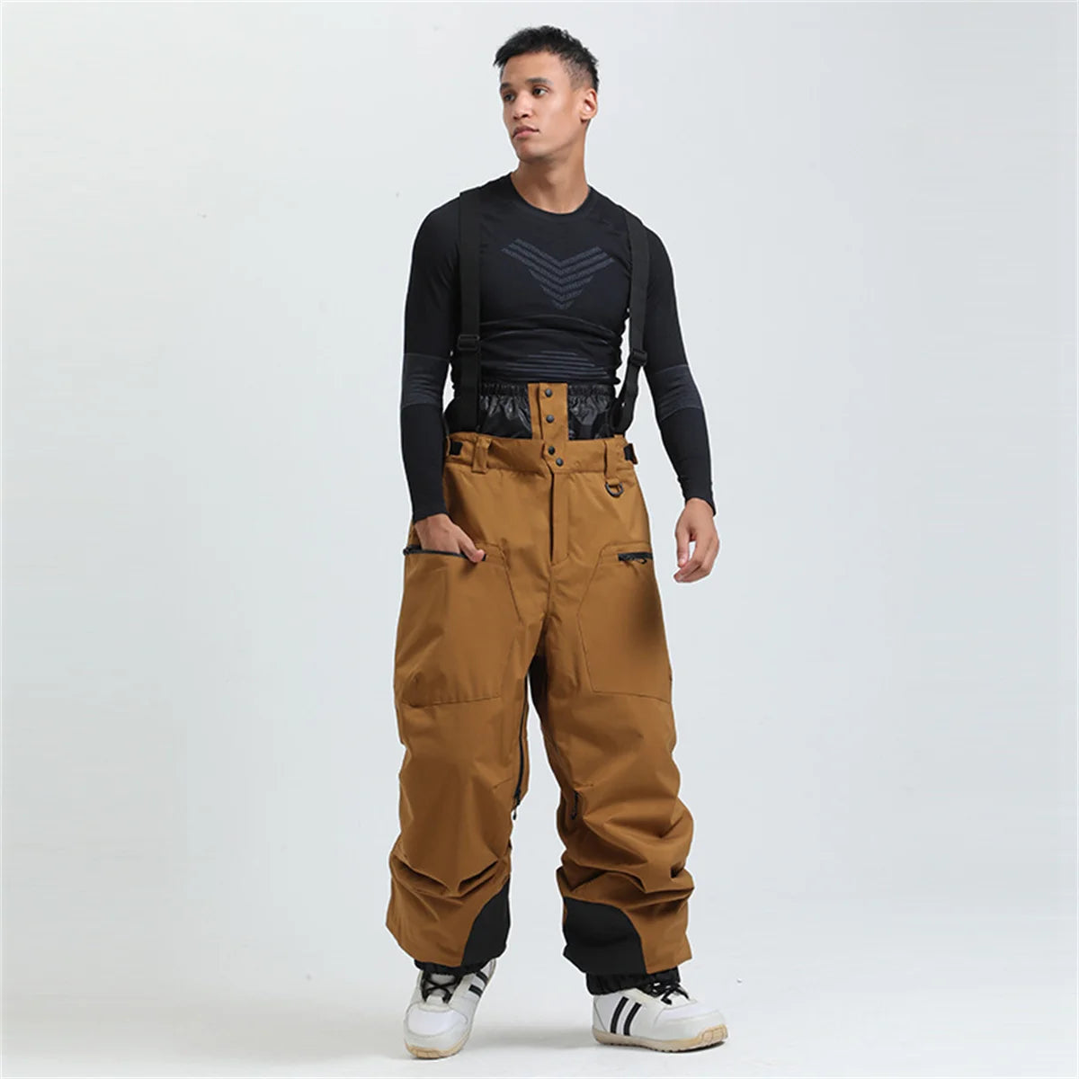 Gsou Outdoor Sport Mountain Female Ski Pants Winter Waterproof Men Women Snowboard Overalls Suspender Snowpants Warmth -40 degre