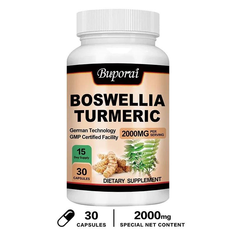 Boswellia Turmeric - Joint Health Supplement, Antioxidant, Helps with Back, Knees & Hand Discomfort