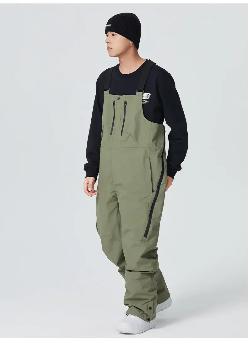 New 2025 Outdoor Winter Ski Pants for Women Men Waterproof Thermal Skiing Overalls Thickened Windproof Snowboard Straps Trousers