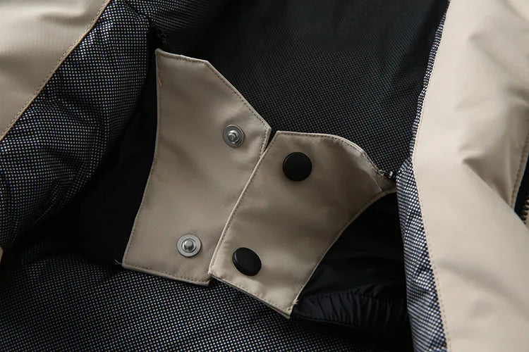 Four Season Waterproof Ski Jacket - Warm City Outdoor Jacket With Color Blocks, Windproof Tape Structure, Neutral Design