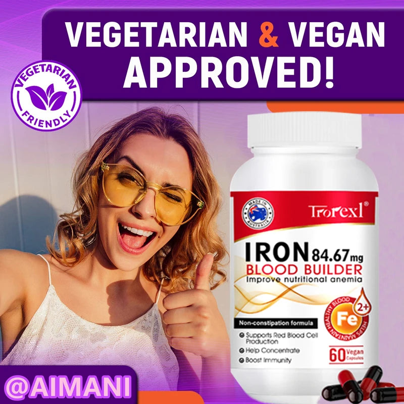 Iron Blood Builder Supplement for Women Nutritional Anemia, Iron Levels, Enhance Immunity Pills for Women Boosting Hemoglobin