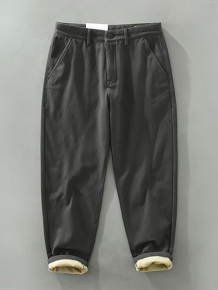 100% Cotton Casual Chino Pants Men Loose Jogger Pants Sport Sweatpants Straight Khaki Trousers