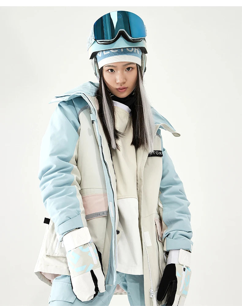 VECTOR Ski Suit Set Women Man Winter Women Jackets and Pants Warm Waterproof Women Jackets Pants Outdoor Ski Bike Camping 2023