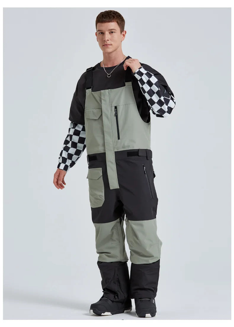 MUTUSNOW 2025 New Winter Women's and Men's Ski Strap Pants Windproof Waterproof Snowboarding Pants Outdoor Snowboard Overalls